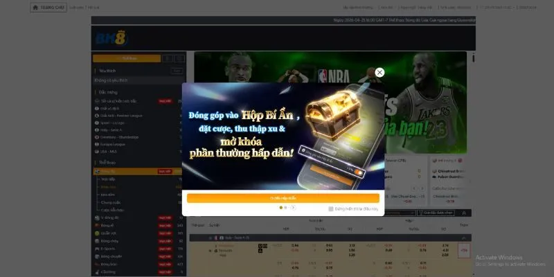 BK8 - Tỷ lệ kèo hấp dẫn, cập nhật nhanh